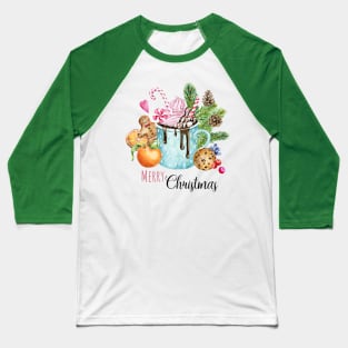 Christmas Hot Chocolate Cup Baseball T-Shirt